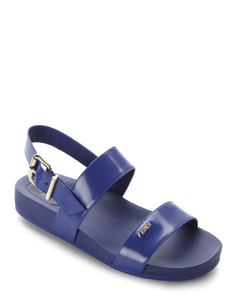 fendi blue sandals|fendi open toe flat sandals.